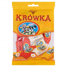 Caramele cu Lapte Krowka, 135 g, Caramele Lapte, Caramele Gumate, Bomboane Gumate, Bomboane cu Lapte, Bomboane Lapte, Caramele Dulci, Caramele din Lap