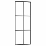 Cumpara ieftin Usa glisanta, negru, 76x205 cm, sticla ESG si aluminiu