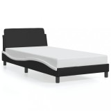 Gossi cadru de pat cu tablie negru si alb 100x200cm piele artificiala