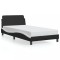 Gossi cadru de pat cu tablie negru si alb 100x200cm piele artificiala