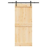 VidaXL Ușă glisantă cu set de feronerie 85x210 cm, lemn masiv de pin