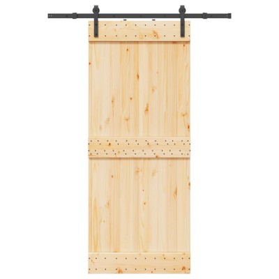vidaXL Ușă glisantă cu set de feronerie 85x210 cm, lemn masiv de pin foto