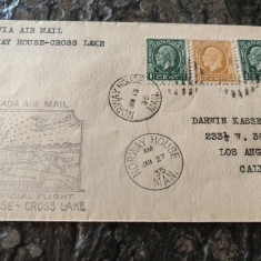 Plic circulat Posta Aeriana, Canada-Norvegia, 15 ian 1935, Prima Zi Cross Lake