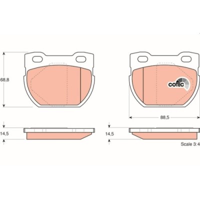Set placute frana spate TRW, Land Rover Defender Cabriolet (L316), 08.90-02.16, Defender Combi (L316), 05.1990-02.16, Defender Pick Up (L316), 10.199 foto