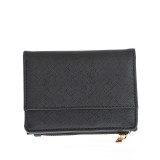 Portofel negru cu cu fermoar auriu