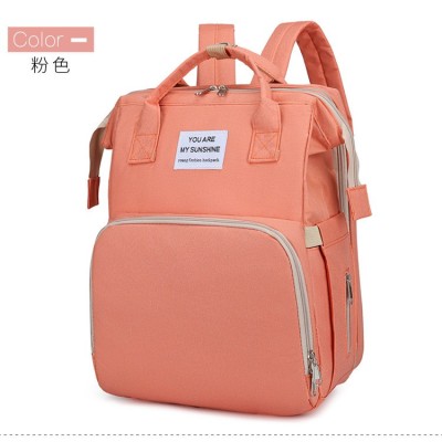 Rucsac Multifunctional pentru Mamici, Flippy, pentru Scutece Bebelusi cu Patut Pliabil, Roz foto