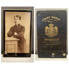 CDV Atelier Romania Bucuresti Bucuresci Bucarest Franz Mandy - Militar uniforma Carol I