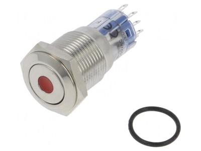 Comutator Anti-Vandalism DPDT 3A 250VAC IP67 Roșu foto