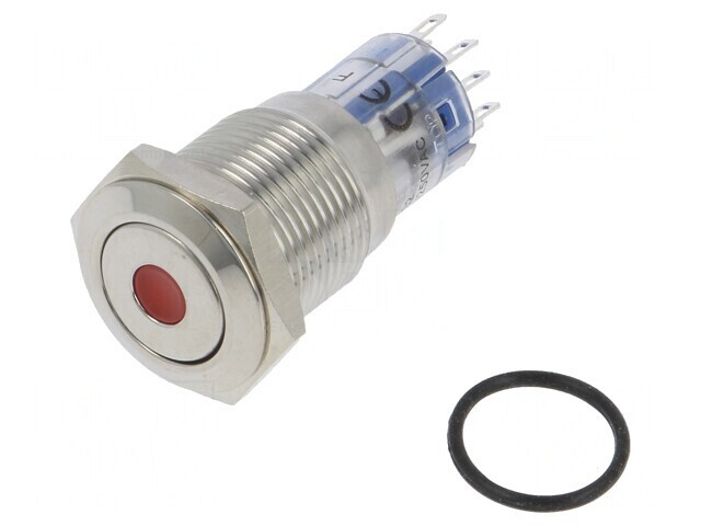 Comutator Anti-Vandalism DPDT 3A 250VAC IP67 Roșu