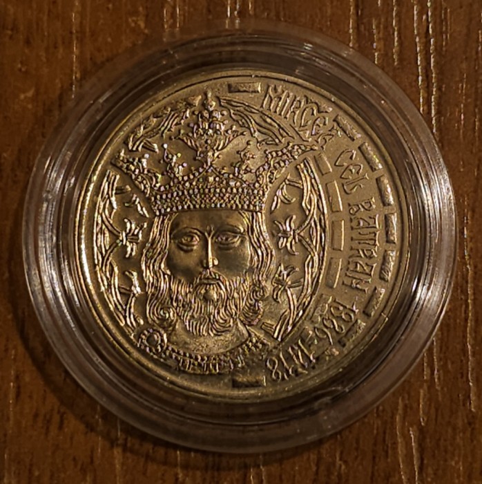50 bani 2011, Mircea cel Bătr&acirc;n, Rom&acirc;nia, UNC, capsulă