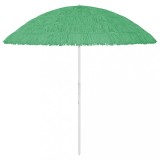 VidaXL Umbrelă de plajă Hawaii, verde, 300 cm