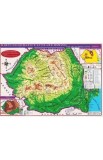 Plansa: Harta Romaniei. Harta fizica, harta repartitiei oraselor A4