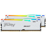 Memorie Kingston FURY Beast RGB White 32GB DDR5 6000MHz CL30 Dual Channel Kit