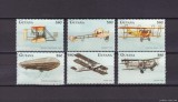 Guyana &ndash; Seria completă &bdquo;Pionierii Aviației Mondiale&rdquo; (6 timbre) &ndash; Avioane istorice și dirijabil, neștampilată