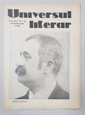 REVISTA &amp;#039;UNIVERSUL LITERAR&amp;#039;, ANUL XLV, NR. 48, 24 NOIEMBRIE 1929 foto