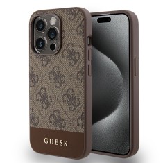Husa originala Guess iPhone 15 Pro Max Hardcase 4G Stripe Collection, maro, GUHCP15XG4GLBR foto