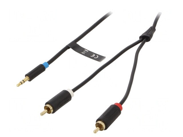 Cablu Jack 3,5mm la RCA x2 3m Aurit Negru