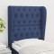 vidaXL Tăblie de pat cu aripioare, albastru, 83x23x118/128 cm, textil 3118272