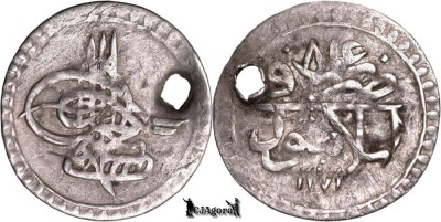 1765 (1171AH 8) #23, AR Para - Mustafa al III-lea - Islambul - Imperiul Otoman foto