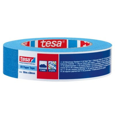 Banda mascare tesa 4435, albastru, exterior, rezistenta la UV, 50 m x 30 mm foto