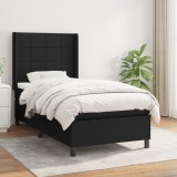 Cumpara ieftin Pat box spring cu saltea, negru, 80x200 cm, textil
