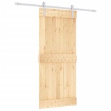 Cumpara ieftin Usa glisanta cu set feronerie, 90x210 cm, lemn masiv de pin