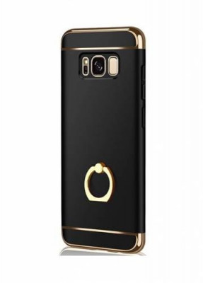 Husa protectie pentru Samsung Galaxy S8 Luxury Black Plated cu Inel de sustinere foto