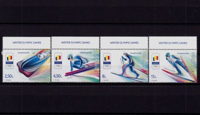 ✅RO 2018 ,LP 2180 ,&amp;quot;J.O. Iarna Coreea de Sud&amp;quot; , serie+tabs ( eng. sau rom.) ,MNH foto