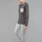 Set pijama cu buline și buzunar vulpe, Gisela 2/1535 - Gri, 4-L Standard