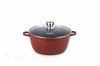 Semioala Aluminiu Heinner Calabria 26cm, 5.3L, Capac Sticla Termorezistenta, Invelis Ceramic Marmorat, Inductie