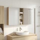 vidaXL Set dulap baie cu raft 3 pcs 120 x 14,5 x 70 cm Lemn compozit 3403746