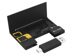 Kit Organizator pentru Cartele SIM, cititor card micro SD 2in1 si cheita Sim, Blow foto