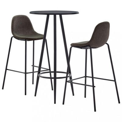 Set mobilier de bar, 3 piese, gri &amp;icirc;nchis, material textil GartenMobel Dekor foto