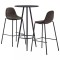 vidaXL Set mobilier de bar, 3 piese, gri &icirc;nchis, material textil