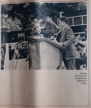 1974 Reclamă Nicolae Ceausescu in Cuba comunism epoca aur 24 x 20 foto