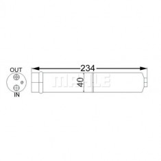 Filtru uscator aer conditionat 40x235mm, MAHLE AD247000S