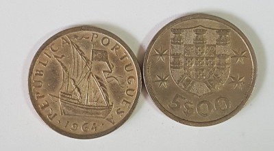 Portugalia 5 escudos 1964 foto