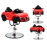 Scaun de frizerie pentru copii mașinuță CAR-5211-C ROȘU hidraulic rotativ