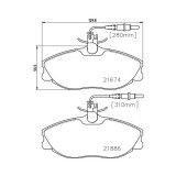 Placute frana Citroen Xsara (N1), Zx (N2); Peugeot 306, 406 (8b), 607 (9d, 9u), 806 (221) SRLine parte montare : Punte fata