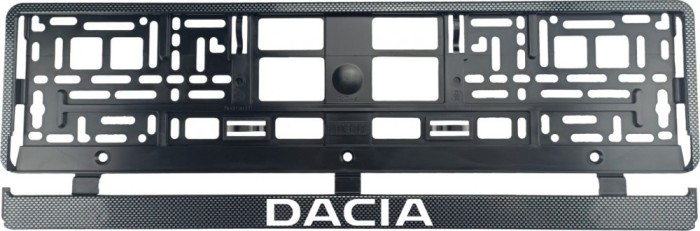 Set 2 bucati, suport numar inmatriculare Carbon, Dacia