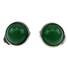 Cercei clips inox cu agate verzi naturale 12 MM foto