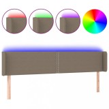 Cumpara ieftin Tablie de pat cu LED, gri taupe, 183x16x78/88 cm, textil