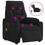 vidaXL Fotoliu de masaj rabatabil electric, negru, microfibră