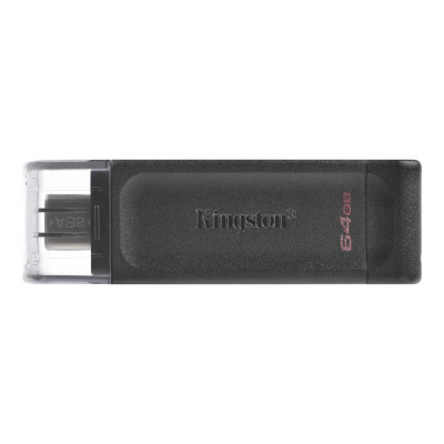 Memorie Kingston 64 Gb USB tip C 3.2 Gen 1 Data Traveler 70, cu capac, neagra foto