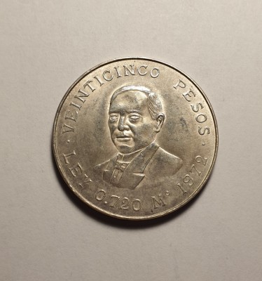 Mexic 25 Pesos 1972 Unc Argint foto
