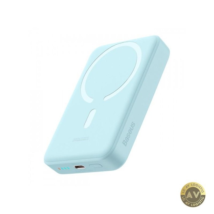 Baterie Externa Wireless Baseus Magnetic Mini 10000mAh 30W PD + FQI 1 x QI - 1 x USB-C Albastra PPCX110203