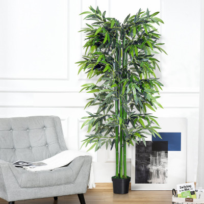 Outsunny Planta de Bambus Artificial in Ghiveci 180cm pentru Interior si Exterior foto