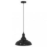 Cumpara ieftin Lampa suspendata reglabila pe inaltime E27 negru lucios metal