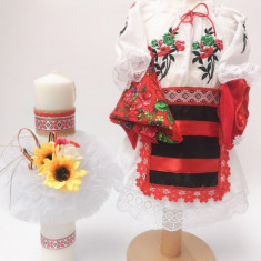 Set Botez Traditional Fete - Sabrina 2 piese Botez Traditional: lumanare, costumas