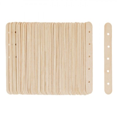 Bețișoare Lemn, Set 50 Bucăți, Naturale, 15x1.5cm, Cu Găuri pentru Creații foto